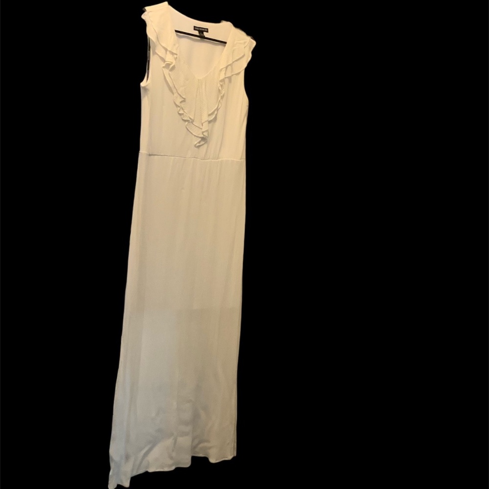 Women’s White Maxi Sleeveless Dress by NINA LEONARD Size LARGE
